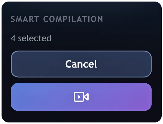 Smart compilation panel — 4 selected, ready to build